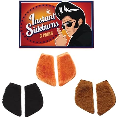 Panda Loco 3 PAIRS - Instant Sideburns Costume Novelty Fancy Dress Joke Gag Facial Hair Fake Beard Cover