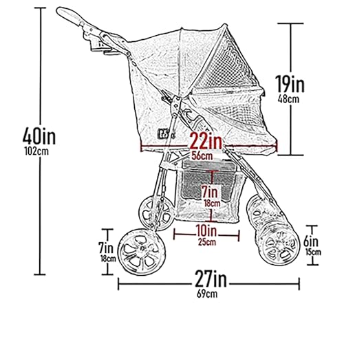 image for PET GEAR INC Pet Gear No-Zip Happy Trails Lite Pet Stroller for Cats/D