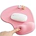 Office Mousepad with Gel Wrist Support - Ergonomic Gaming Desktop Mouse Pad Wrist Rest - Design Gamepad Mat Rubber Base for Laptop Comquter -Silicone Non-Slip Special-Textured Surface (01Pink)