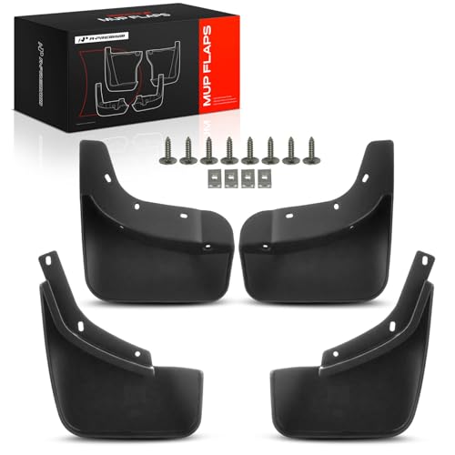Image of A-Premium Mud Flaps Compatible with Audi Q7 2007-2015 Sport Utility, No Drilling Required Mud Guards with Hardware Accessories, Set of 4 Front and Rear