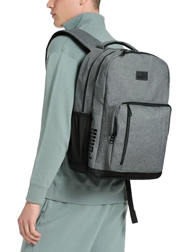 Image of PUMA Prose Backpack with Padded Adjustable Straps, Laptop Sleeve & Water Bottle Pockets, Grey, One Size