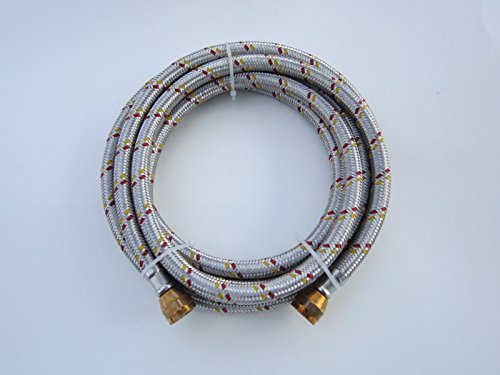 6' STAINLESS STEEL BRAIDED FLEXIBLE HOSE FOR NATURAL/PROPANE GAS 3/8