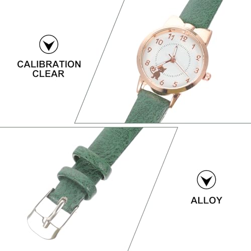 ibasenice Luminous Girls Quartz Watch with Cartoon Kitten Pattern Stylish Wristwatch for Kids 8-12 Comfortable Student Gift - Image 4