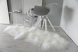 MILABERT Genuine Tibetan - Mongolian Double (2) Sheepskin Rug | Super Soft Silky Long Curly Snow White Wool