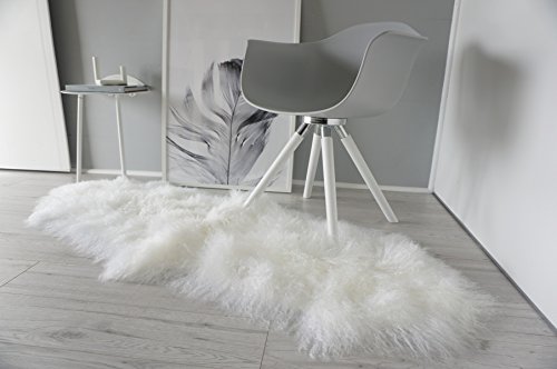 MILABERT Genuine Tibetan - Mongolian Double (2) Sheepskin Rug