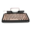 RYMEK Typewriter Style Mechanical Wired & Wireless Keyboard with Tablet Stand, Bluetooth Connection(Black)