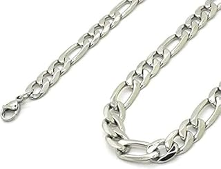 M.A,S Stainless Steel figaro Chain Necklace For Men 20 Inch
