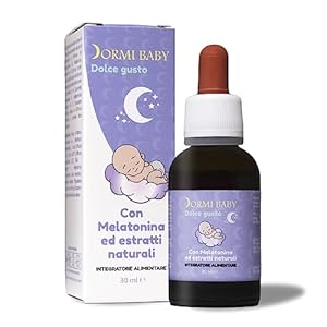 Melatonina Bambini Pura in Gocce aiuta a Dormire la Notte. Doppia azione Camomilla calma Coliche.Integratore Alimentare Naturale efficace per jet lag. Sonno sicuro neonati