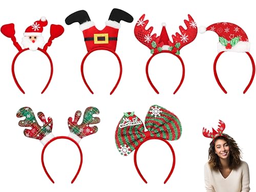 LYFETC 6pcs haarreifen weihnachten,weihnachtshaarreifen erwachsene...