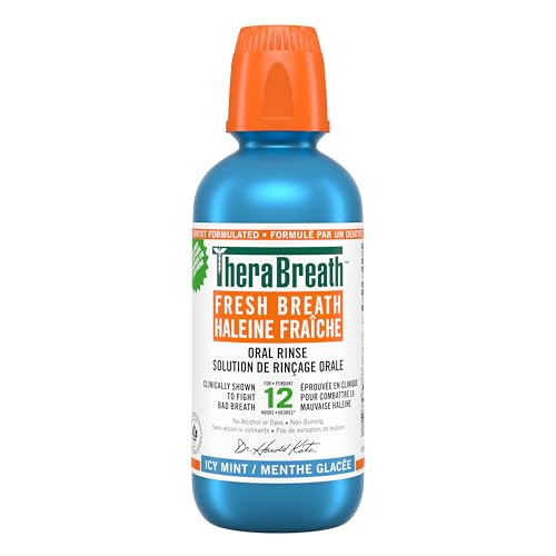 TheraBreath Fresh Breath Oral Rinse Invigorating ICY Mint Flavor 16 fl oz 500 ml