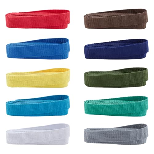 PH PandaHall Ruban Sergé Coton 20mm – 18,3 M Au Total (4 Rouleaux 4 Couleurs) – Sangle Couture Sacs Artisanat Emballage