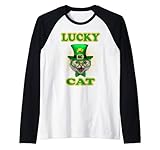 Photo Gallery lucky cat with leprechaun hat funny st. patrick s day maglia con maniche raglan Photo Gallery lucky cat with leprechaun hat funny st. patrick s day maglia con maniche raglan