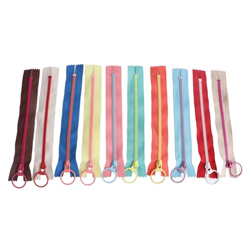 Haofy 10 Cremalleras de Costura Coloridas de 40 Cm de Longitud, Material de Resina y Tela, Cremalleras Multiusos para Reparación de Prendas, Proyectos de Manualidades y Fabricación de Bolsos