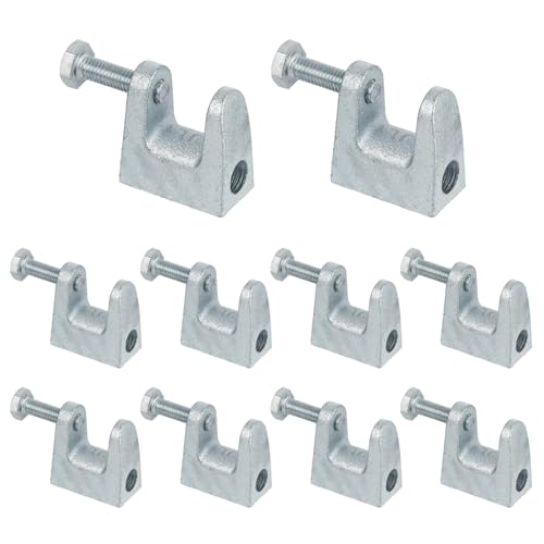 10 Stück Trägerklemme, Stehfalzklemme, Trägerklammer Halterung aus verzinktem Stahl für Lüftung und andere Systeme, M20 C Förmige Holzbalken für Brückenbau, Hochbau