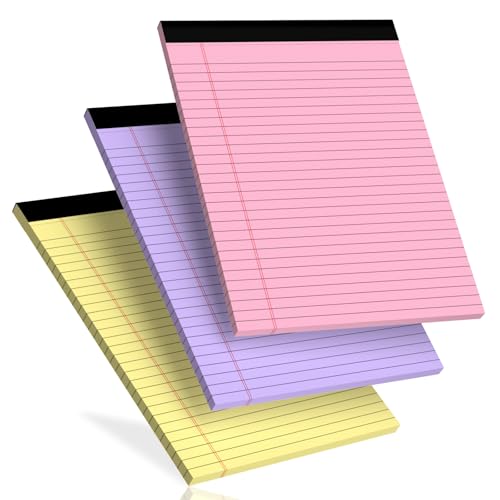 Bloc de notas legales para la oficina, papel de cuaderno de rayas anchas en blocs de colores