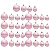 Generic クリスマスツリーオーナメント36個セット – 耐久性のある屋内装飾用吊り下げ飾り、多色展開でフェスティバルを彩る (a)