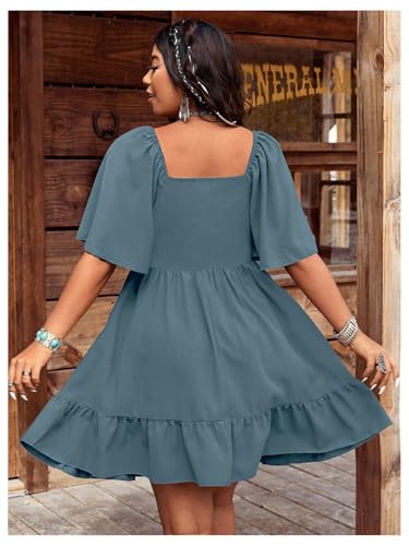 Image of Verdusa Women's Plus Size Western Boho Floral Dress Cowgirl Country Concert Vacation Outfits Flowy Summer Dresses