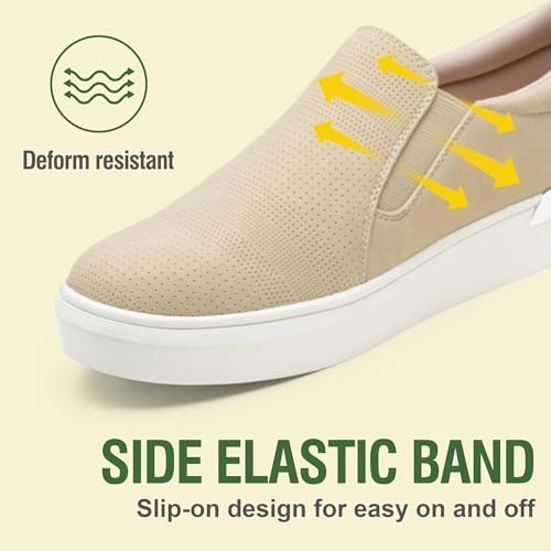 Image of Jeossy Women's Slip On Shoes Casual Fashion Sneakers 8010 Arch Support Loafers for Women with Zipper