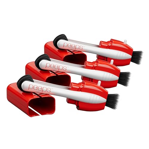Image of Peeps Glasses Cleaner - for Eyeglasses, Reading Glasses, and More - Lens Cleaner with Carbon Microfiber Tech-Injected Red-3 Count (Pack of 1)