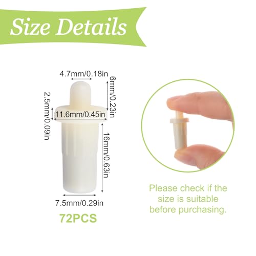 UFURMATE Spring Loaded Repair Pins, 72 Pcs Dia. 7.5mm Plastic Blinds & Cabinet Support Pins (White), White-72pcs, 7.5mm-All plastic - Image 2