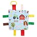 Baby Sensory Crinkle & Teething Square Lovey Toy with Closed Ribbon Tags for Increased Stimulation: 8"X8" (Farm Friends)