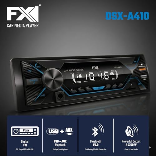 Image of FXI Dsx-A-410 Dual USB Bluetooth Wireless Car Music System, FM Radio, AUX, SD /TF Card Support, Phone Caller ID Display, Remote Control, Car MP3 Player Audio System, Universal Car Stereo- (Single Din)