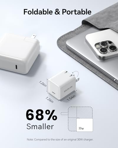 Image of Fast Charging for iPhone 16 /15 Charger,PD 3.0 PPS 33W GaN USBC Charger Block Foldable Plug Compact Type-C Wall Charge Adapter for Apple iPhone 16 Pro Max Series,Galaxy S25 /Pixel 9 /iPad (white-2pcs)