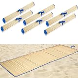 Conderyang 6 Packs Straw Beach Mat Non Slip Straw Foldable Lightweight Multi-Purpose Mat for Sunbathing Floor Yoga Picnics Camping Party Festivals Outdoor Activities