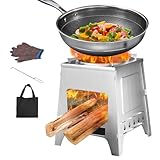 Kustimantu Hornillo de leña – Calefactor desmontable resistente al viento | Hervidor de senderismo, senderismo, cocina, viajes, pícnic al aire libre, pesca, terraza