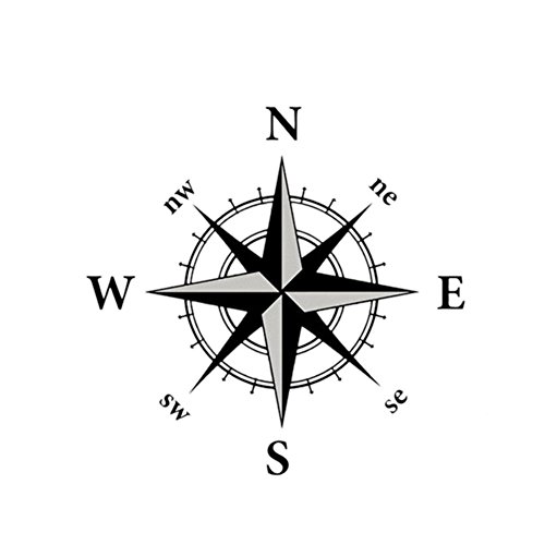 iBaste_S 1 pcs 20"3D Haute Qualité Autocollant De Voiture pour Jeep F150 Capot Boussole Decal Wrangler Rubicon JK CJ TJ YJ Camion