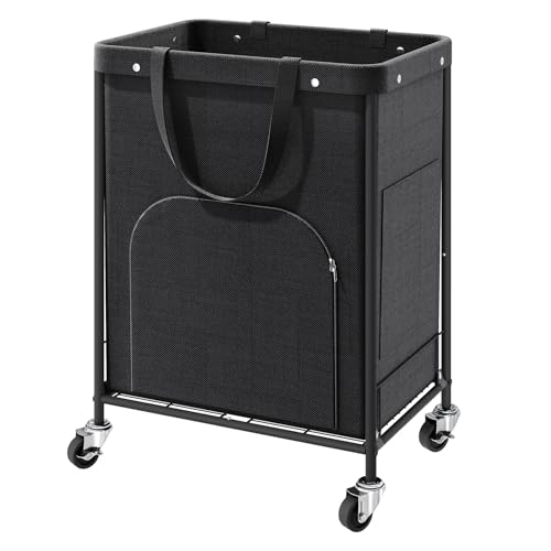 170L Large Laundry Basket with Wheels, Rolling Laundry Hamper Easy Access Clothing Minimizes...