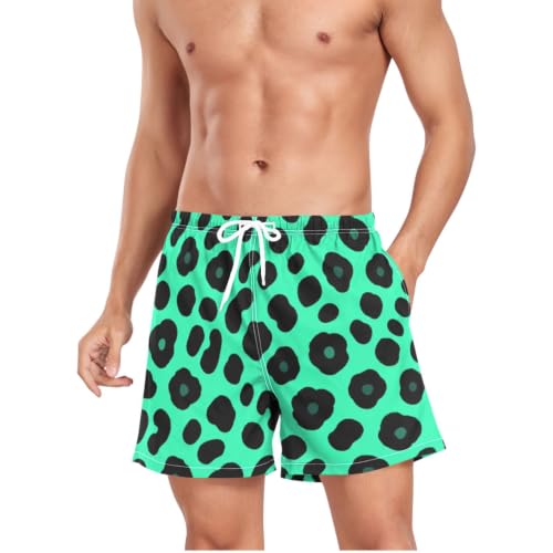 Traje de baño de leopardo verde hombre para evitar rozaduras al secar 4