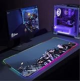 Mouse Pads RGB Solo Leveling Gaming Mouse Pad Computer Gamer Mousepad Large Game Rubber No Slip...
