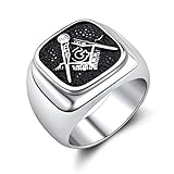 WKXZMTR Masonic Ring for Men Freemason Symbol Jewelry Punk Masonic Jewelry Freemason Fan Gifts Religious Amulet Ring Mason Jewelry Gift (Masonic Ring 10)