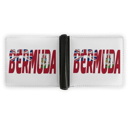 Bermuda Letter Flag Wallet Foldable Patriotic Leather Purse with Card Cash Holder for Men Women Travel Gift