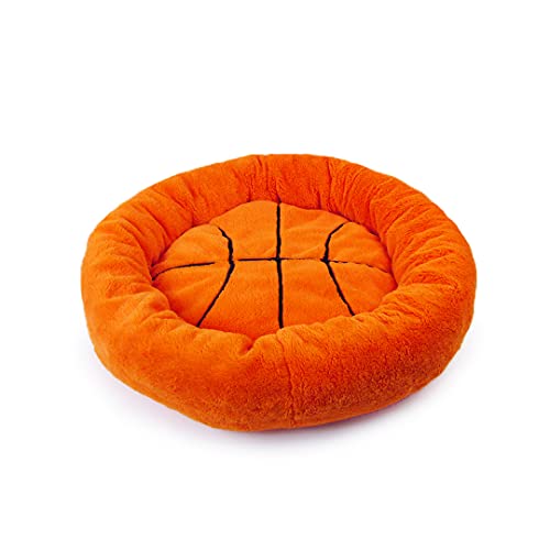 TONBO Soft Plush Small Cute and Cozy Basketball Dog Cat Bed, Washer and Dryer Friendly (Basketball)