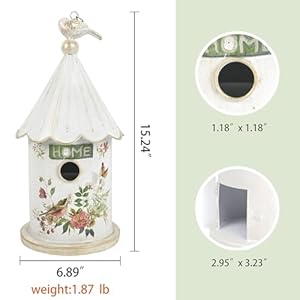 Metalhangingbirdhousesforoutdoorsbirdhousesforoutsideuniquebirdnestforbluebirdwrenchickadeesparrowbirdnestboxforgardenpatio Urban Country Home Decor Metal hanging birdhouses for outdoors bird houses for outside unique bird nest for bluebird wren chickadee sparrow bird nest box for garden patio urban country home decor