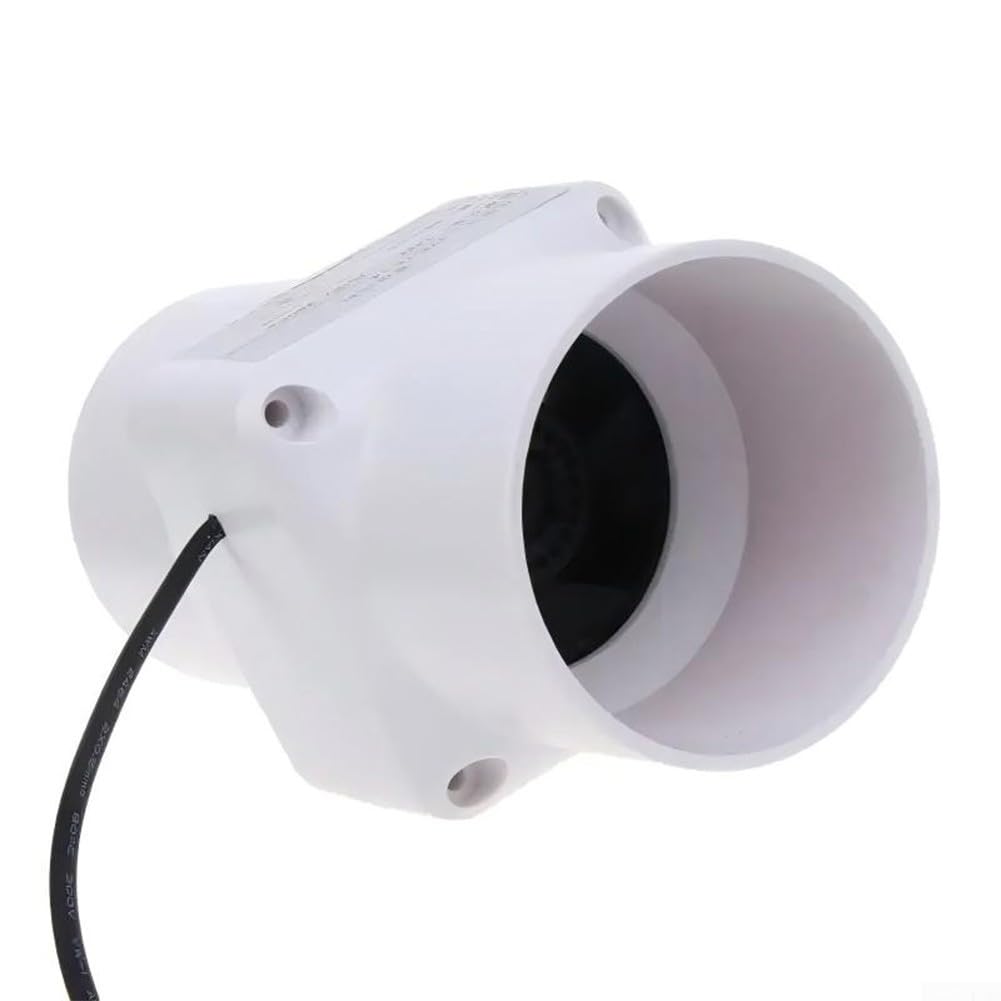 Ventilador de conducto de 75/100 mm, potente escape en línea, soplador de 12 V, conducto de aire interior, flujo mixto, alta presión, ventilación pequeña (3 pulgadas 75 mm)