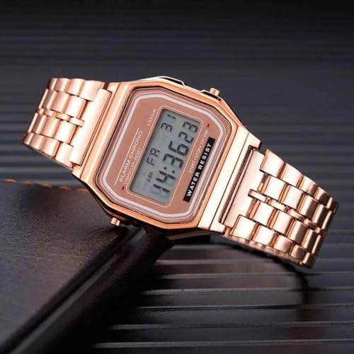 Image of Acnos Brand Digital 4 Colours Vintage Square Dial Unisex WR70ist Watch for Men Women Pack of 1 (WR70)