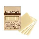 Talg Kernseife Aus 100% Natürlichen Inhaltsstoffen, Hochwertige Rindertalg Seife Für Tiefenreinigende, Intensive Pflege Und Langanhaltende Feuchtigkeit, Für Empfindliche Und Trockene Haut