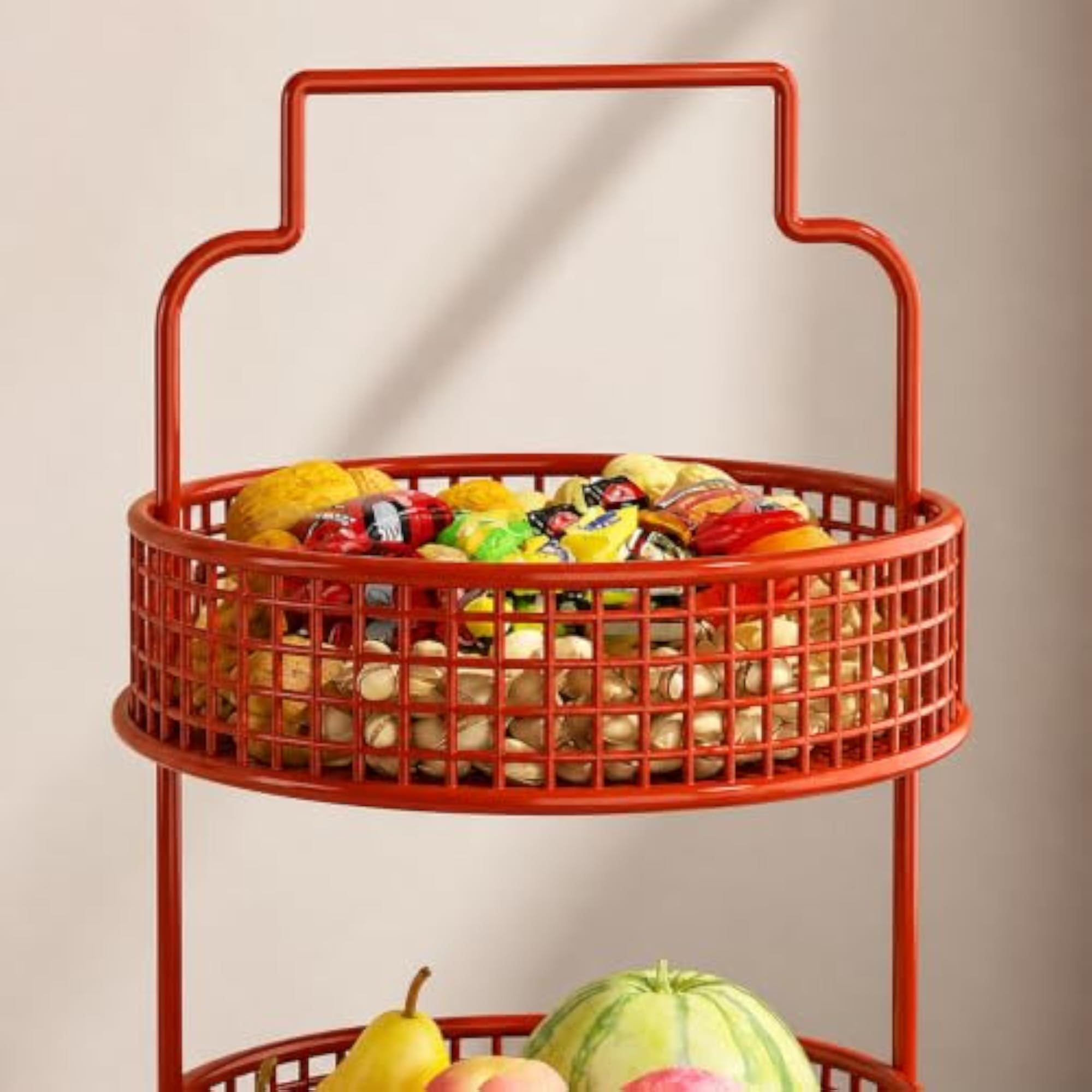 2 Layer Metal Fruit Basket for Kitchen Organisation