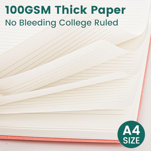 Image of Spiral Notebook - 8.5 x 10.98 Inch Large Hard Cover Notebook with Elastic Band & Pocket, 252 Pages, Lay Flat Wirebound Journal for Work, School, Planning & Note Taking Green