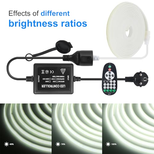 750W Lichterketten-Dimmer, AC 220V-240V Outdoor String Glühbirne Fernbedienung Plug-in Switch Dimmer,23-Tasten Fernbedienung Zeitschalter Fernbedienungsdimmer,passend für alle dimmbaren (750W)