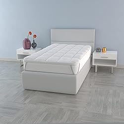 Topper Schoner Topper “Plus” Acolchado con elástico, Blanco, 80 x 195 cm