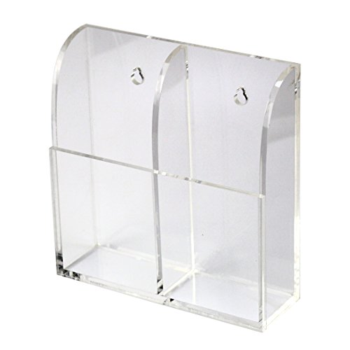 PINMEI Acrylic Remote Control Holder Wall Mount Media Organizer Box TV Remote Control Holder Universal TV Remote Caddy Organizer