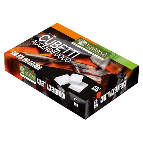 VERDELOOK Accendifuoco Cherosene cubetti 48 pz diavolina Fuoco stufe camini Barbecue