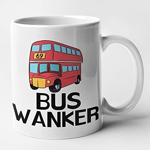 Top Banana Gifts Bus Wanker - Funny Rude Inbetweeners Ceramic Photo Mug Cup Tasse (Red)
