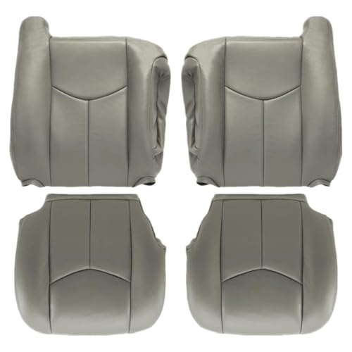GXARTS Driver and Passenger Side Bottom Replacement Seat Cover and Top Lean Back Seat Cover Light Gray 922 or 92i Fit for Chevy GMC Tahoe Suburban Avalanche Yukon Silverado Sierra 2003 2004 2005 2006