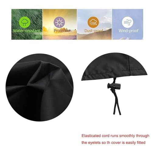 Funda de mesa de billar de 8 pies duradera con lona impermeable rectangular, negro 5