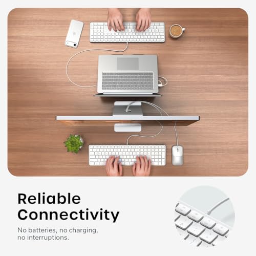 Image of Satechi Slim LX3 Wired Keyboard, Cross-Platform OS Switching, Silver | Full-size layout, USB-C or USB-A connectivity, for Mac and PC setups